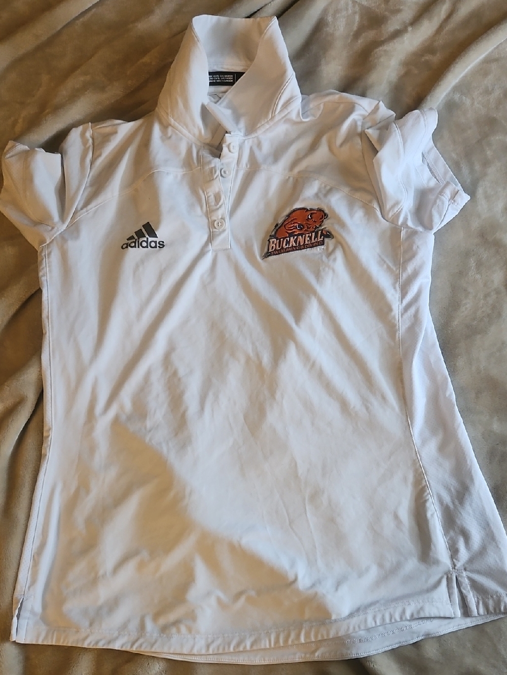 Adidas White Bucknell Polo Shirt